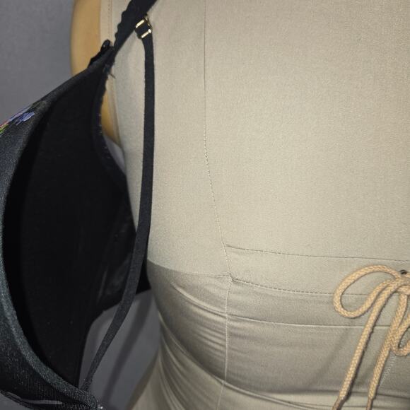 Cacique 40DD Floral Boost Plunge Bra Padded Underwire Racerback Front Closure - Picture 3 of 8